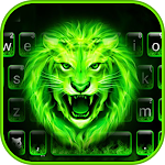 Cover Image of Download Green Neon Lion Keyboard Theme  APK