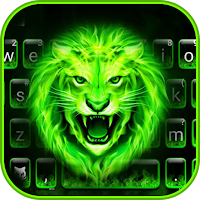 Green Neon Lion Keyboard Theme
