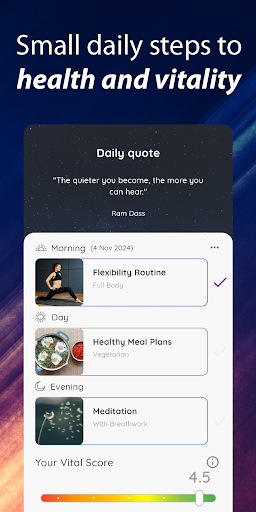Screenshot of Vital Life: mindbody routines