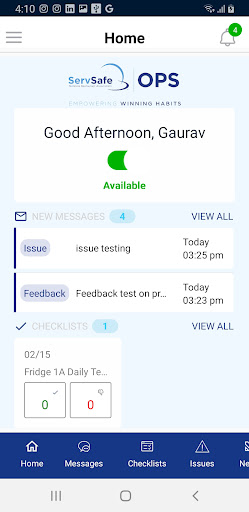 Android application ServSafe Ops screenshort