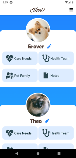 Android application Heel! screenshort
