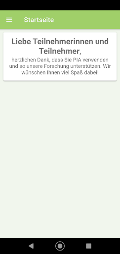 Android application PIA Epidemiologie screenshort
