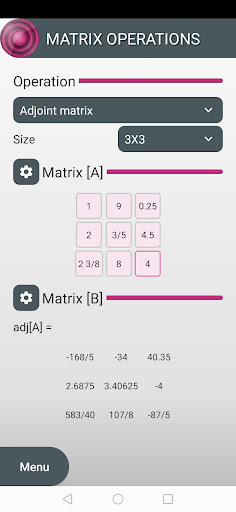 Matrix Operations Screen 3