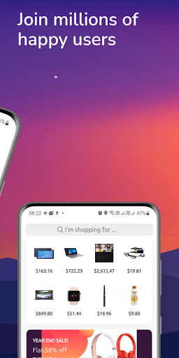 Android application zimpot.com shopping- Search screenshort