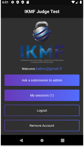 IKMF Judge Test Screen 3