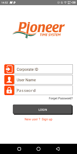 Android application Pioneer Time Attendance screenshort