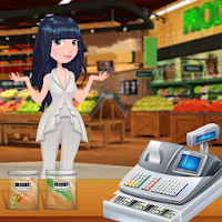 Супермаркет девушка - продуктовый магазин покупки