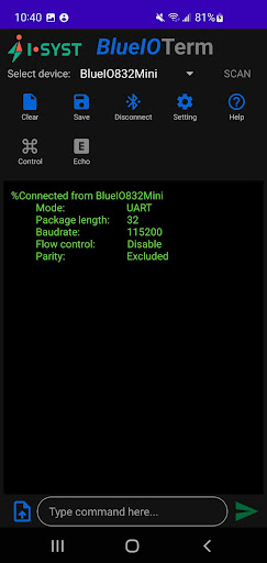 Android application BlueIOTerm screenshort