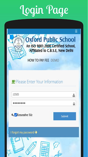Android application Oxford Public School Ranchi SR screenshort