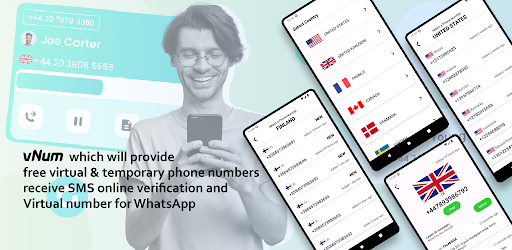 Android application vNum- Virtual number for SMS screenshort