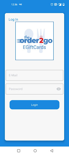 Android application The Order2Go EGiftcards screenshort