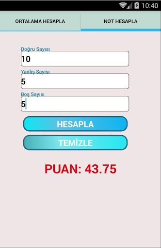 Aöf Not Hesaplama Screen 2