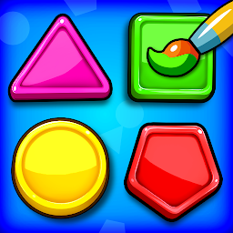 색상과 모양: 색칠 게임 아이콘 이미지