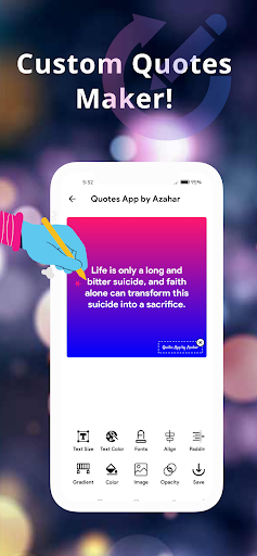 Quotes and Status Maker App Screen 3