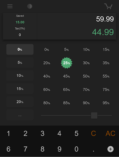 Screenshot of Shopping Percent Calculator