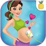 Pregnant woman first aid icon