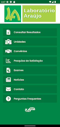 Android application Laboratório Araújo Rios screenshort