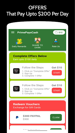 Android application PrimePaysCash - Make Money screenshort