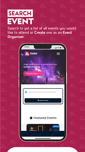 Android application Zambia Ticketing Lite screenshort