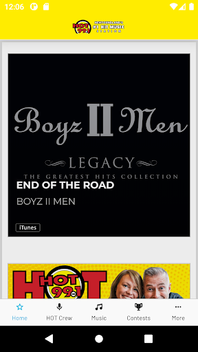 Android application HOT 99.1 Hit Music Station screenshort