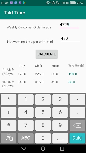 Takt Time vs Cycle Time Screen 2