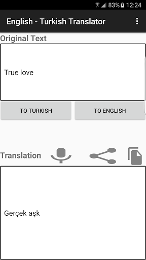 Android application English - Turkish Translator screenshort