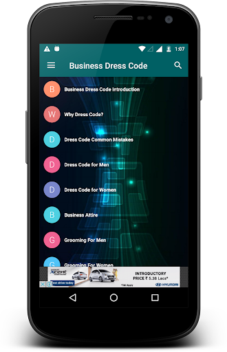 Android application Business Dress Code screenshort
