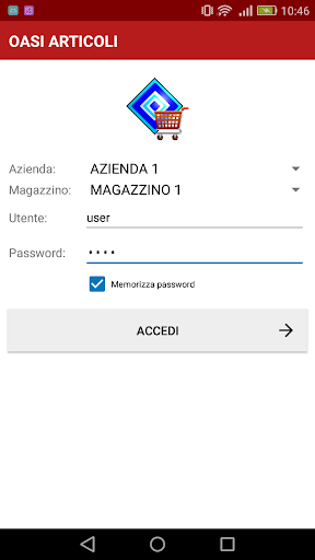 Android application Oasi Articoli screenshort