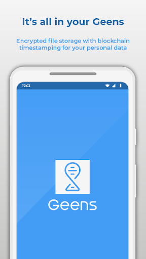 Android application Geens - encrypted data storage screenshort