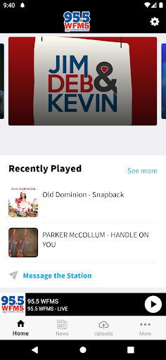Android application 95.5 WFMS screenshort