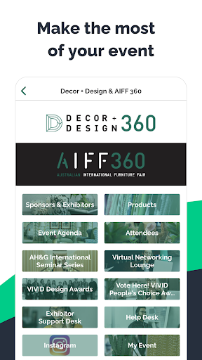 Android application Decor + Design/AIFF 360 screenshort