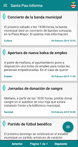 Android application Santa Pau Informa screenshort