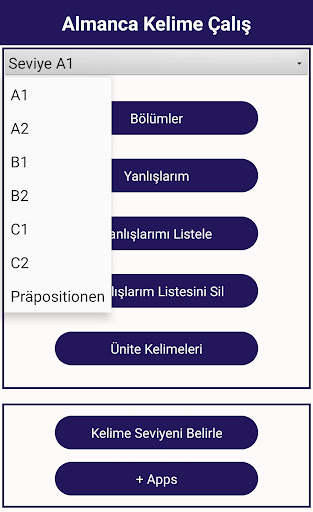 Android application Almanca Kelime Çalış screenshort