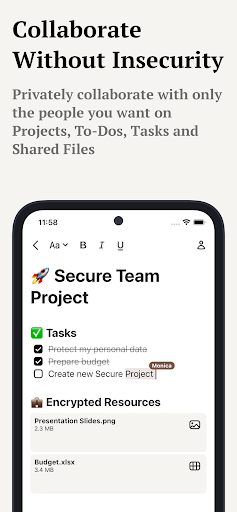SNote - Encrypted Notes, Files Screen 2