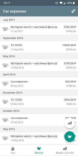 Car expenses Screen 3