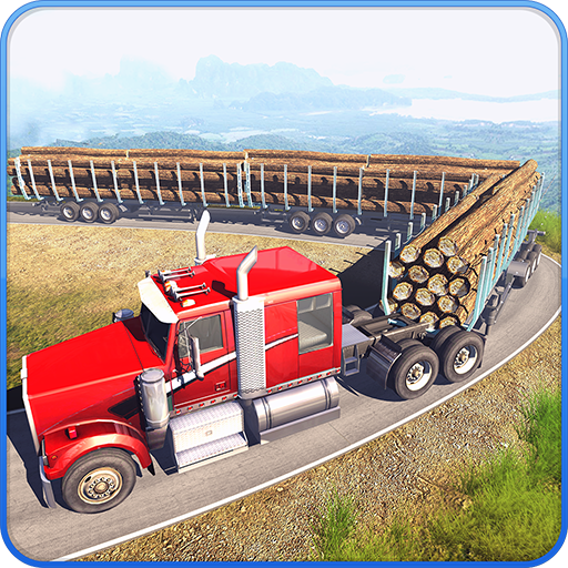 Long Trailer Truck Wood Cargo logo