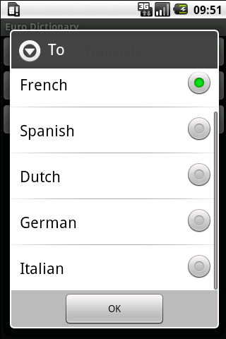 Euro Dictionary Screen 2