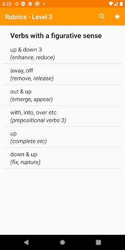Android application VerbBusters Phrasal Verbs screenshort