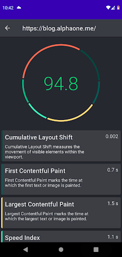Webpage Speed Test Screen 2