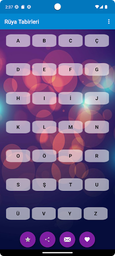 Android application Rüya Tabirleri screenshort