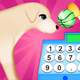 dog cash register shopping game icon
