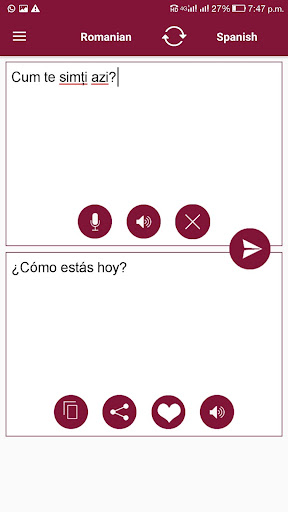 Romanian - Spanish Translator Screen 3