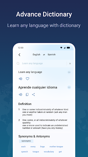 Android application English Dictionary Translator screenshort