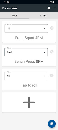 Android application Dice Gainz screenshort