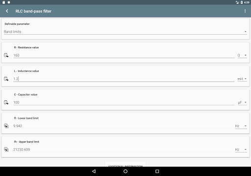 Filter Calculator RC RL LC