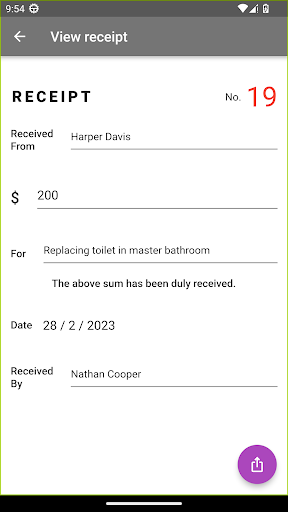 My Receipt Book Screen 2