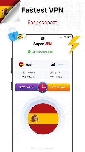 Android application Spain VPN: Get Madrid IP screenshort