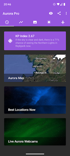 Screenshot of My Aurora Forecast Pro