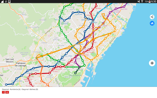 Public transport map Barcelona