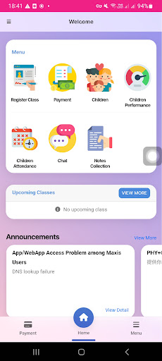 Android application CS Tuition Parent App screenshort